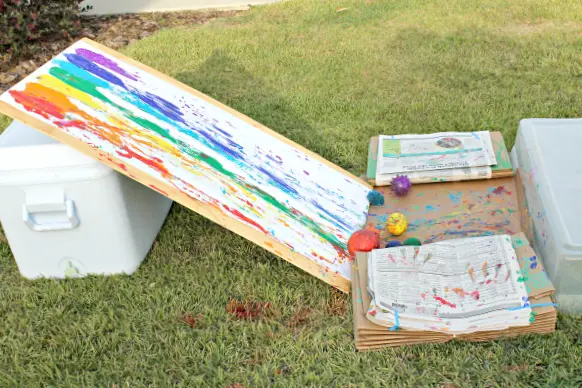 Rolling Rainbow Painting from Fantastic Fun and Learning