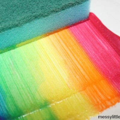 Paint a Rainbow: Sponge Painting Art From Messy Little Monster