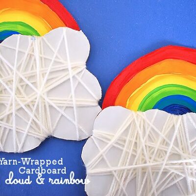 Yarn-Wrapped Cloud and Rainbow Craft From Our Kid Things