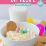 Looking for an Easter dessert idea? This Easter Cookie Dip Recipe is a sweet Easter treat that kids will love! Yummy and easy this simple Easter dessert is made with Cadbury Mini Eggs! #Easter #Dessert #Recipe