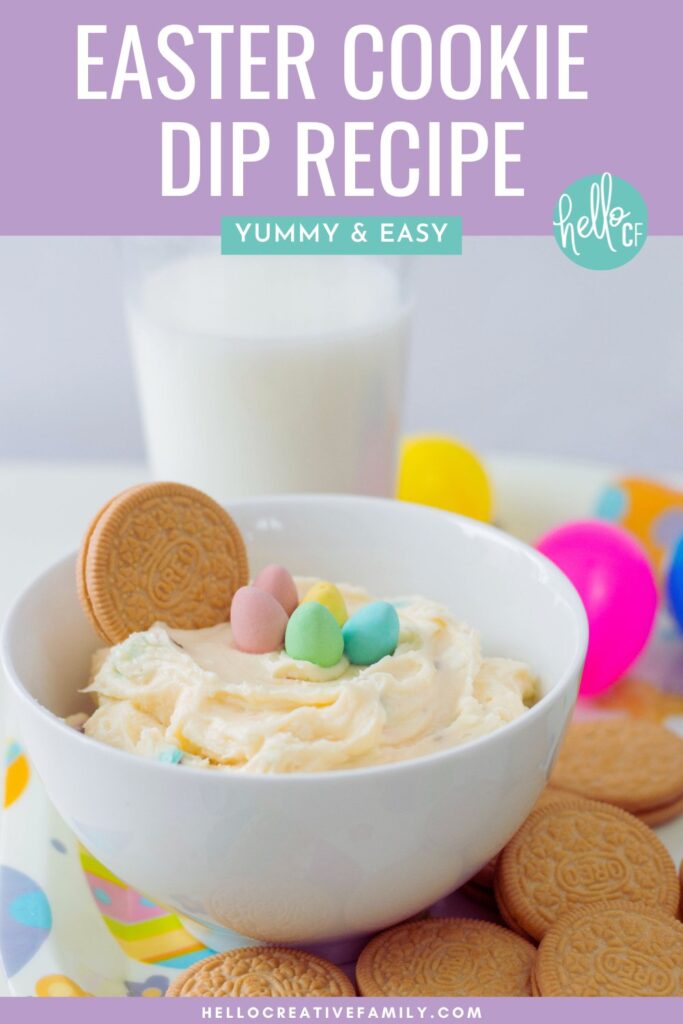 Looking for an Easter dessert idea? This Easter Cookie Dip Recipe is a sweet Easter treat that kids will love! Yummy and easy this simple Easter dessert is made with Cadbury Mini Eggs! #Easter #Dessert #Recipe