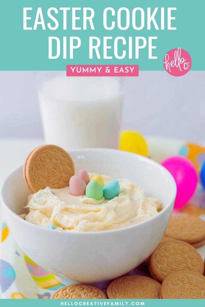 Looking for an Easter dessert idea? This Easter Cookie Dip Recipe is a sweet Easter treat that kids will love! Yummy and easy this simple Easter dessert is made with Cadbury Mini Eggs! #Easter #Dessert #Recipe