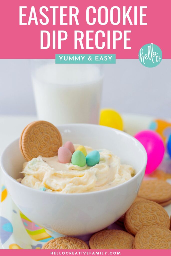 Looking for an Easter dessert idea? This Easter Cookie Dip Recipe is a sweet Easter treat that kids will love! Yummy and easy this simple Easter dessert is made with Cadbury Mini Eggs! #Easter #Dessert #Recipe