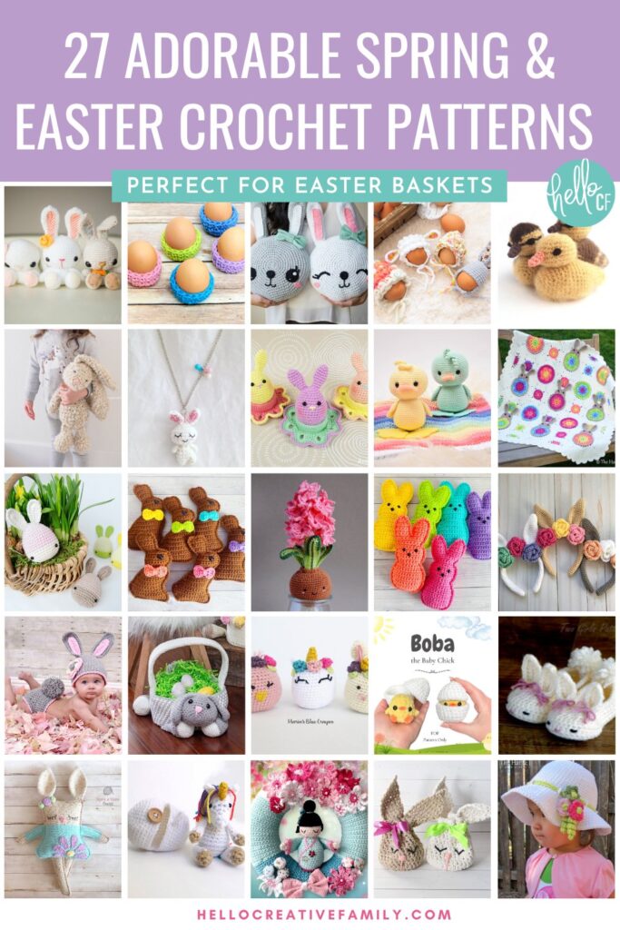 27 of the cutest spring and Easter themed crochet patterns and projects that are perfect for Easter Basket stuffers!