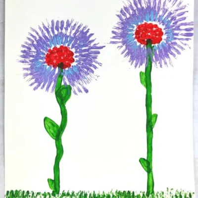 Fork Flower Painting by Made in a Pinch