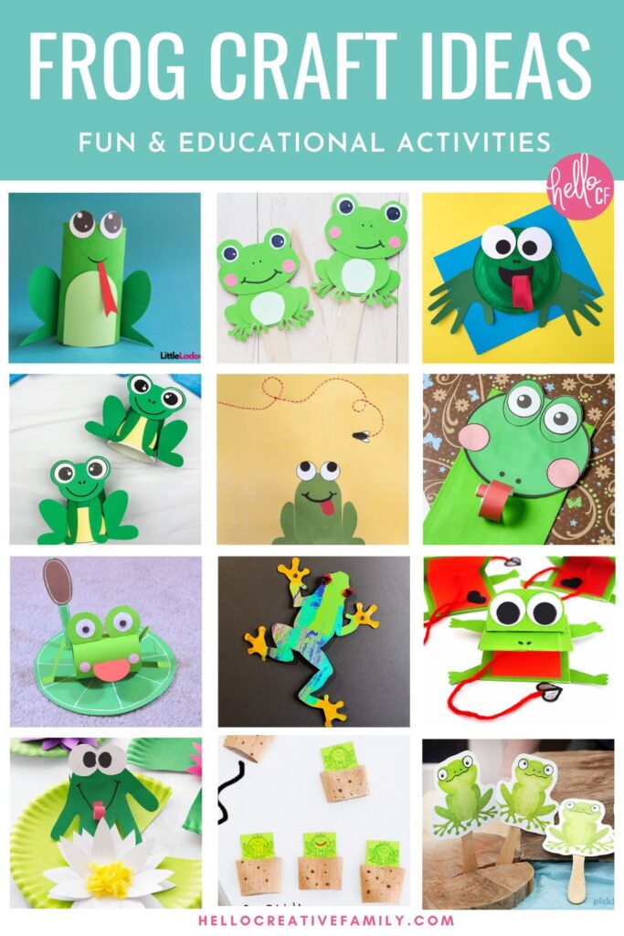 Collage of Frog Craft Ideas for Kids