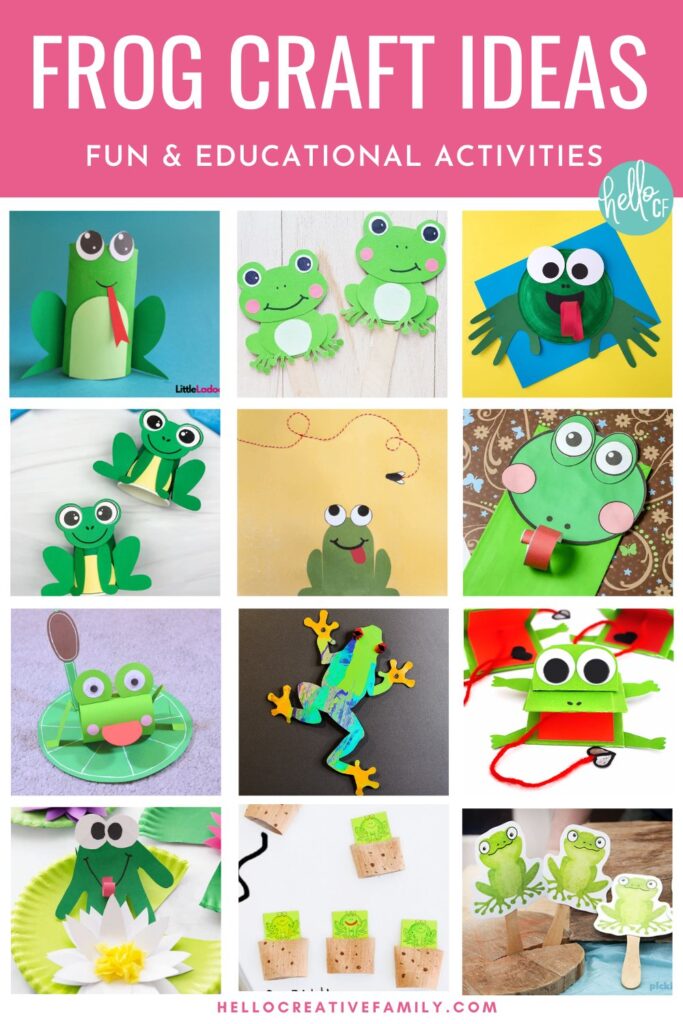 Collage of Frog Craft Ideas for Kids