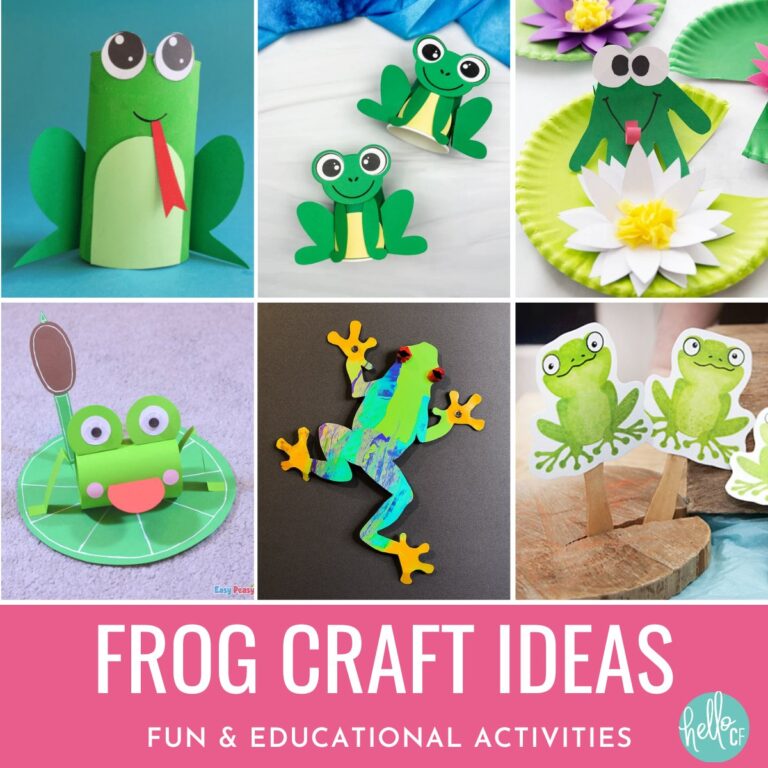 Collage of Frog Craft Ideas for Kids