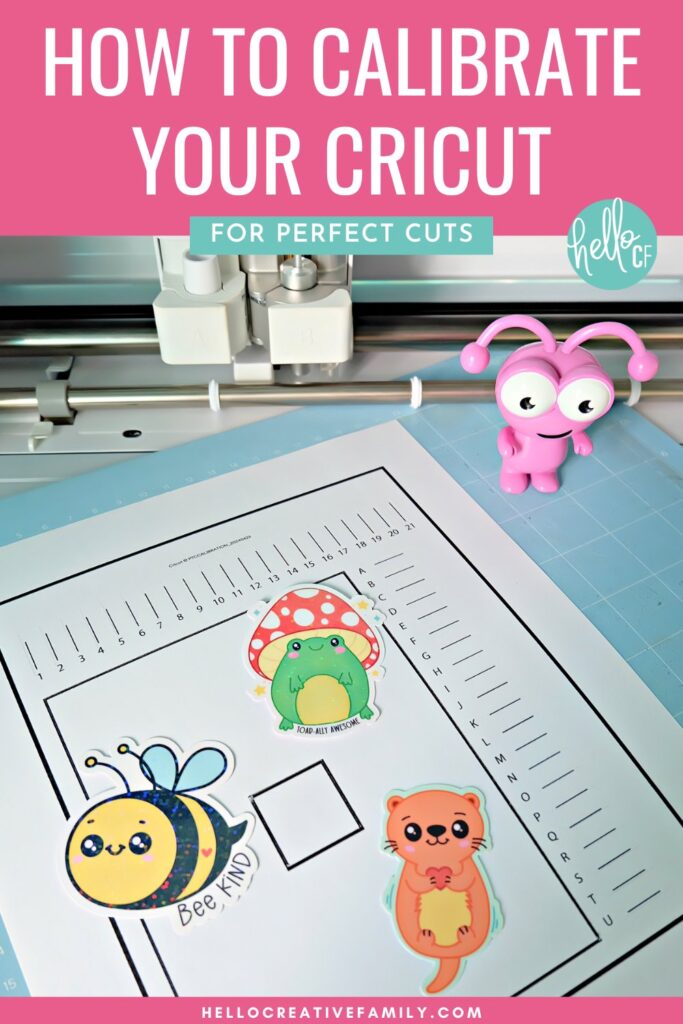Cricut Cutting Machine with a calibration sheet