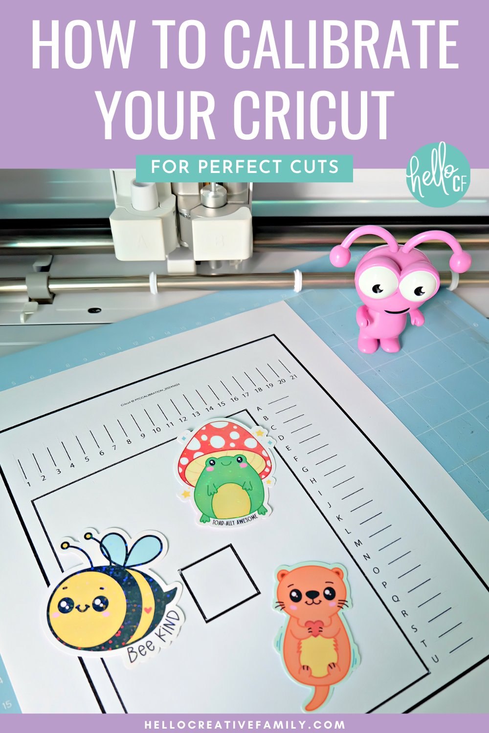 Cricut Cutting Machine with a calibration sheet