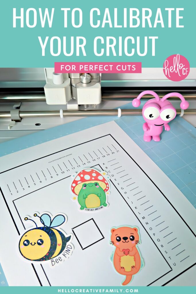 Cricut Cutting Machine with a calibration sheet
