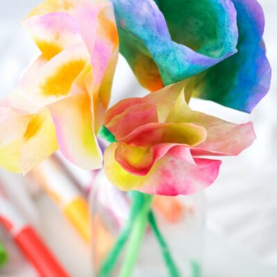 How To Make Coffee Filter Flowers by Little Bins for Little Hands