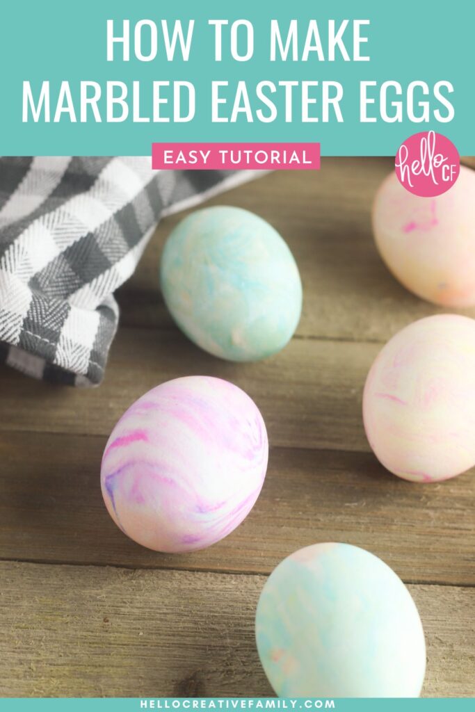 DIY Marbled Easter Eggs Using Whipped Cream