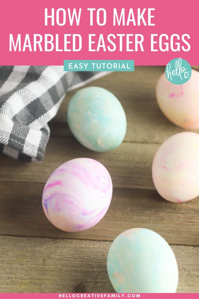 DIY Marbled Easter Eggs Using Whipped Cream