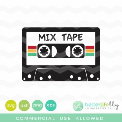 80s Mix Tape SVG From Better Life Blog