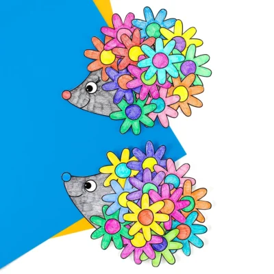 Spring Flower Hedgehog Card by Fireflies & Mud Pies