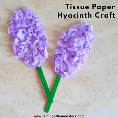 Tissue Paper Hyacinth Craft by Taming Little Monsters