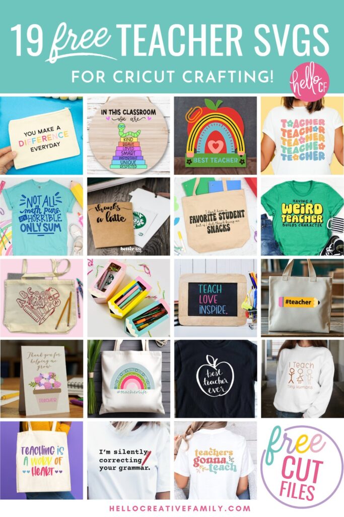 19 Free Teacher SVG files for Cricut Crafting fun