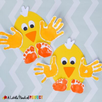 Easy Handprint Chicks from A Little Pinch Of Perfect