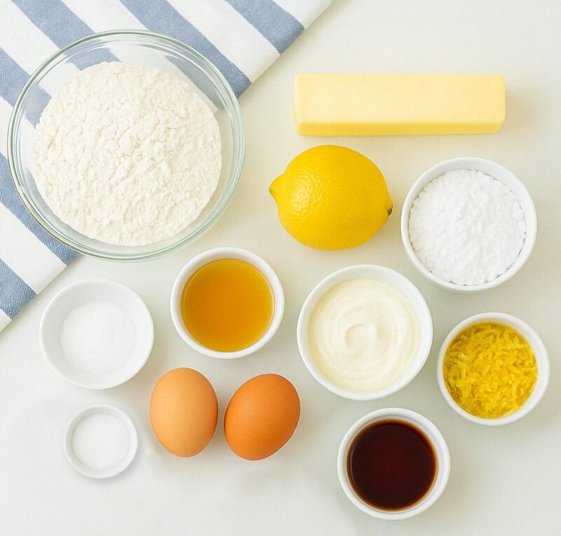 Ingredients For Glazed Lemon Loaf