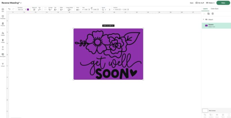 Add a rectangle to your canvas. Move the rectangle to the back and size it so it's slightly larger than your design.