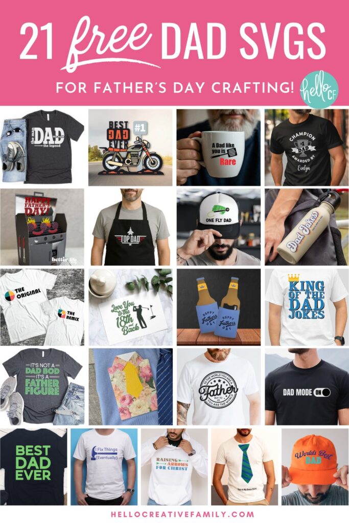 Celebrate Dad with free Father's Day cut files that make gift-giving extra fun! This free SVG&mdash;Dad: The Man, The Myth, The Legend&mdash;is ideal for T-shirts, pint glasses, cards, and more. Even better? You&rsquo;ll find 21 additional free Dad SVG files in this SVG blog hop! Perfect for Cricut or Silhouette users looking to craft something special.