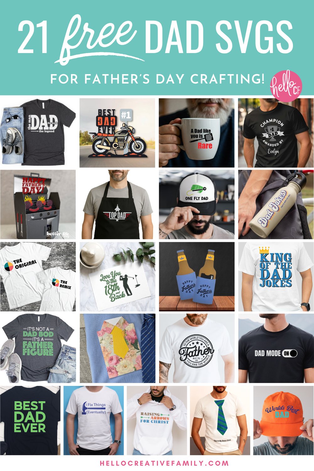 Celebrate Dad with free Father's Day cut files that make gift-giving extra fun! This free SVG&mdash;Dad: The Man, The Myth, The Legend&mdash;is ideal for T-shirts, pint glasses, cards, and more. Even better? You&rsquo;ll find 21 additional free Dad SVG files in this SVG blog hop! Perfect for Cricut or Silhouette users looking to craft something special.