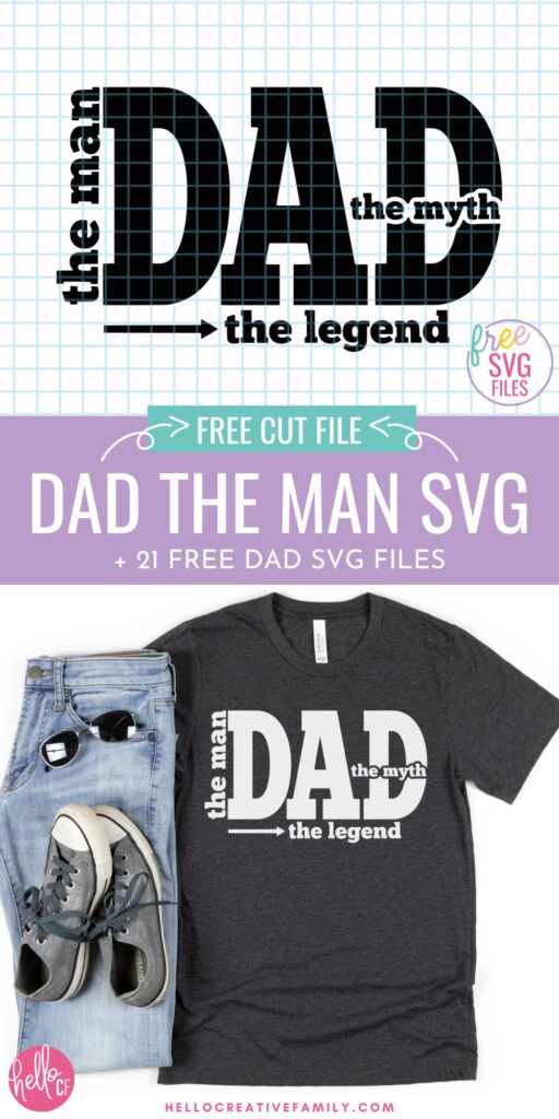 Celebrate Dad with free Father's Day cut files that make gift-giving extra fun! This free SVG&mdash;Dad: The Man, The Myth, The Legend&mdash;is ideal for T-shirts, pint glasses, cards, and more. Even better? You&rsquo;ll find 21 additional free Dad SVG files in this SVG blog hop! Perfect for Cricut or Silhouette users looking to craft something special.