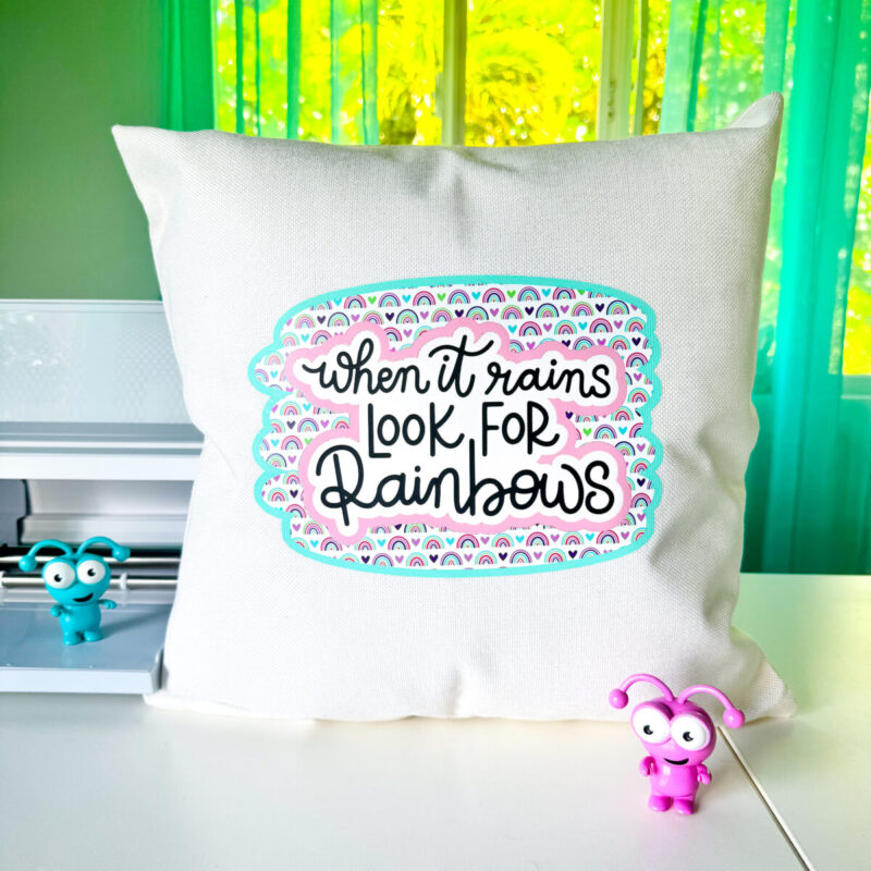 When It Rains Look For Rainbows Throw Pillow