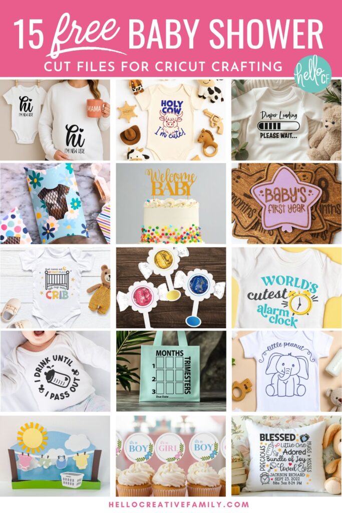 Planning a baby shower or celebrating a new arrival? Don&rsquo;t miss these 15 free Baby Shower SVG files for Cricut. Make adorable onesies, cake toppers, and milestone photo props&mdash;including my &ldquo;Hi! I&rsquo;m New Here&rdquo; design that&rsquo;s perfect for baby or bump!