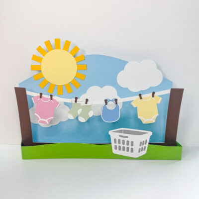 Baby Clothesline Box Card SVG From Dinosaur Mama