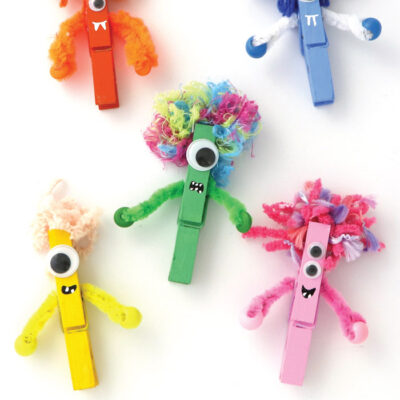 Rainbow Peg Monsters SWAPS Idea from The Craft Train