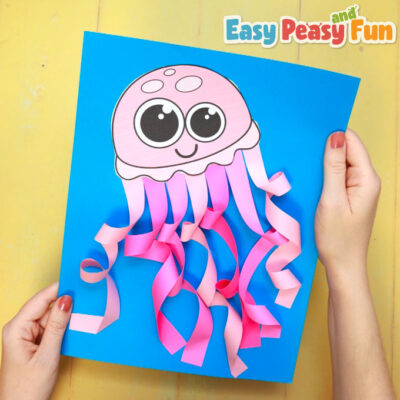 Swirly Paper Jellyfish Craft by Easy Peasy and Fun