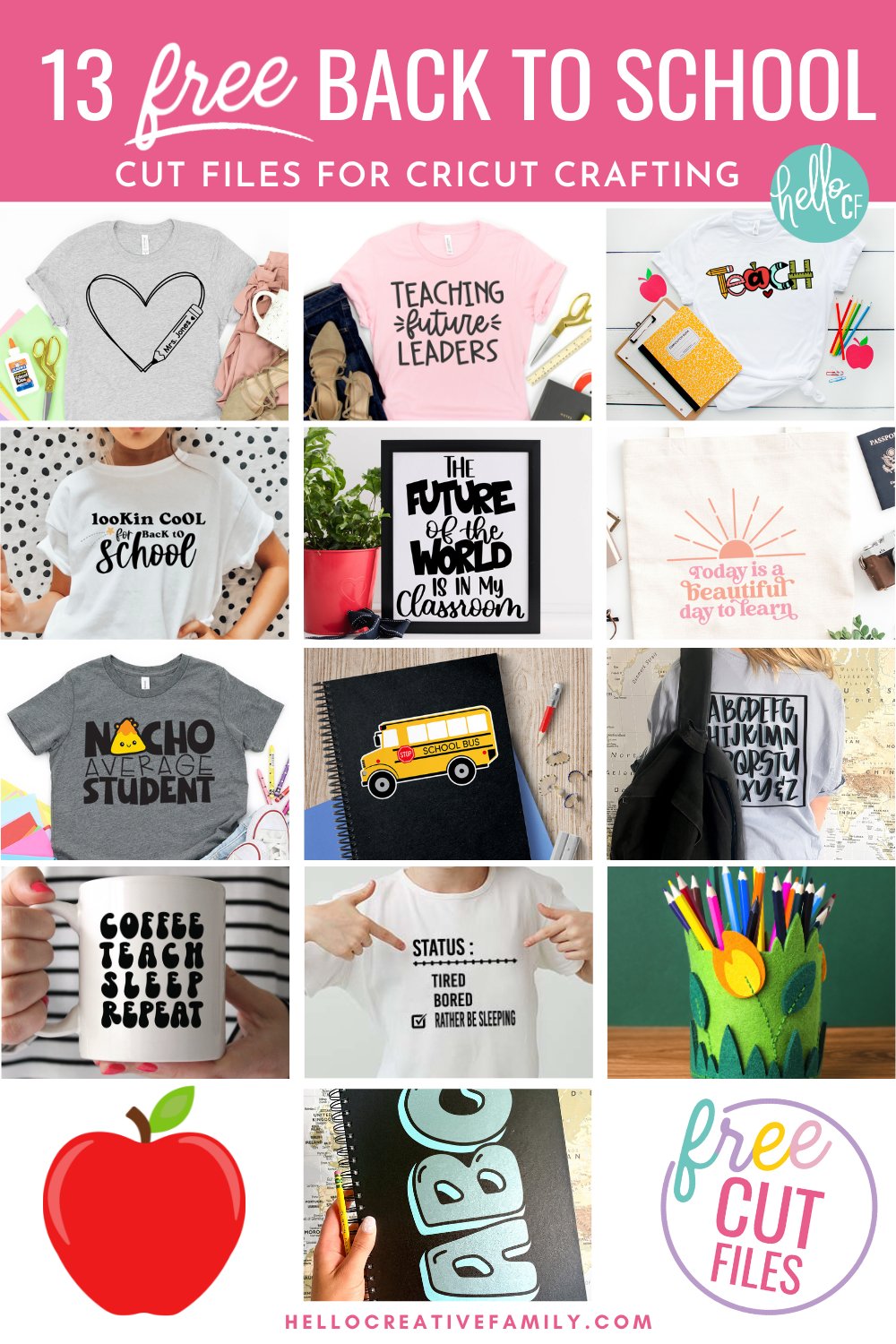 13 Free Back To School Cut Files For Cricut Crafting