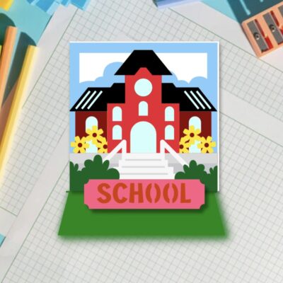 Schoolhouse Easel Card SVG From The Bearded Housewife