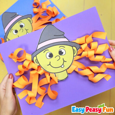 Curly Paper Witch by Easy Peasy and Fun