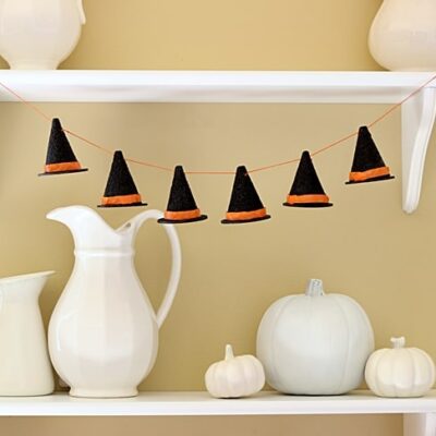 DIY Witch Hat Halloween Garland by Mod Podge Rocks