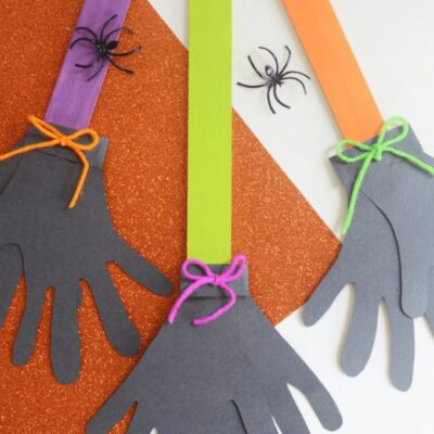 Handprint Witch&rsquo;s Broom Craft by Little Bins for Little Hands