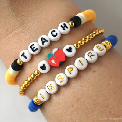 Heishi Teacher Bracelet Set by Artsy Fartsy Mama