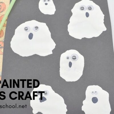 Blow Painted Ghosts by Homeschool Preschool