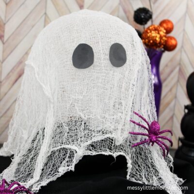 Cheesecloth Ghost Craft by Messy Little Monster