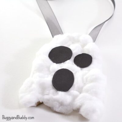 Cotton Ball Ghost Necklace Craft by Buggy and Buddy