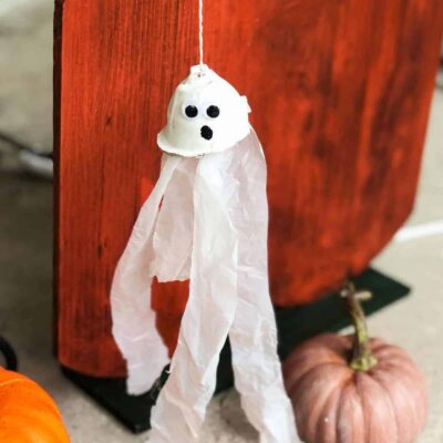 Egg Carton Ghost Craft by Two Pink Peonies
