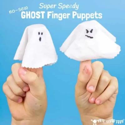 No-Sew Ghost Finger Puppets by Kids Craft Room