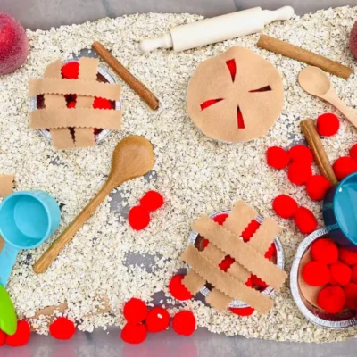 Apple Pie Sensory Bin by Simply Full of Delight