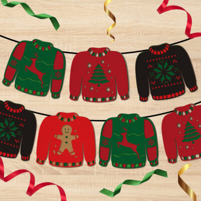 Ugly Christmas Sweater Party Banner SVG from Gina C. Creates