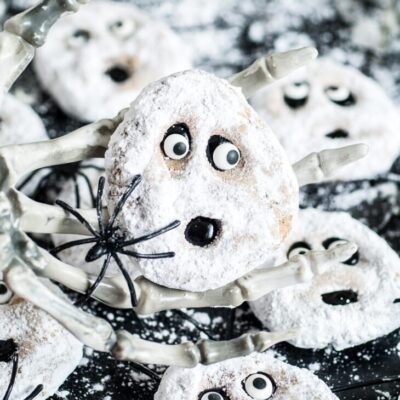 Halloween Peanut Butter Ghost Cookies by Little Sunny Kitchen
