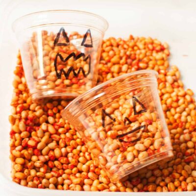 Pumpkin Sensory Bin by Two Pink Peonies